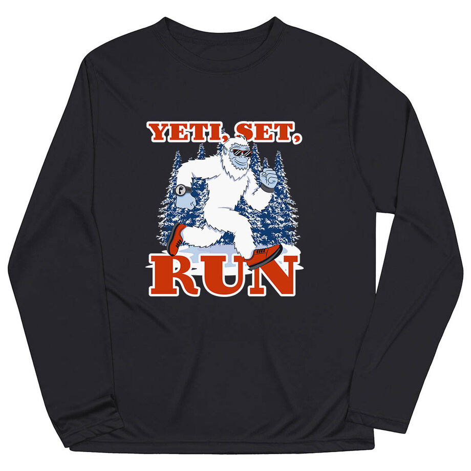 Men's Running Long Sleeve Performance Tee - Yeti, Set, Run