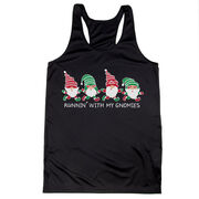 Women's Racerback Performance Tank Top - Runnin' With My Gnomies - Christmas