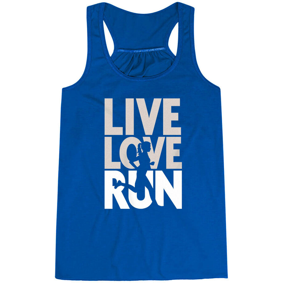 Flowy Racerback Tank Top - Live Love Run Silhouette