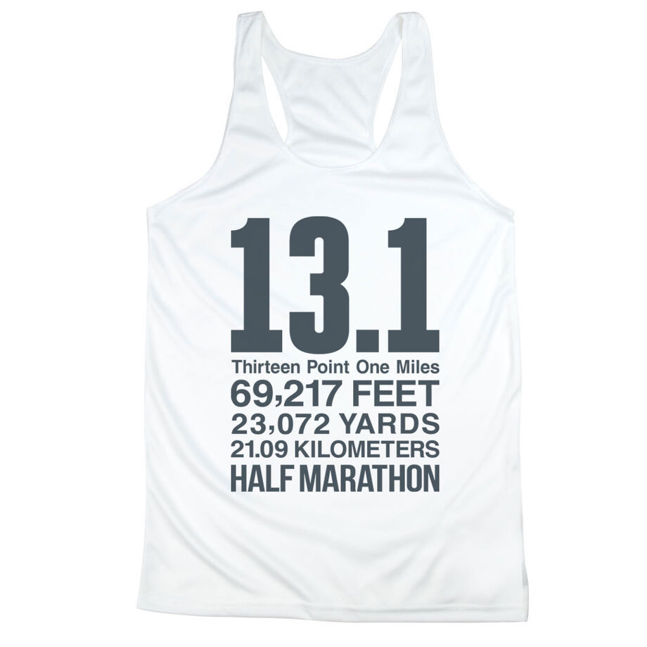 Women's Racerback Performance Tank Top - 13.1 Math Miles