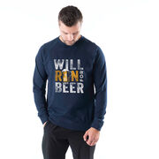 Running Raglan Crew Neck Pullover - Will Run For Beer