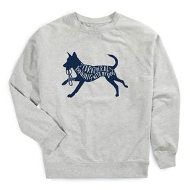 Running Raglan Crew Neck Pullover - I'd Rather Be Running with My Dog