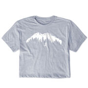 Running Short Sleeve Crop Tee - Trail Runner in the Mountains Female
