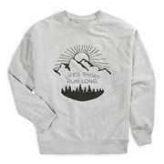 Running Raglan Crew Neck Pullover - Life's Long Run Long (Mountains)