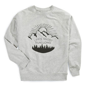 Running Raglan Crew Neck Pullover - Life's Long Run Long (Mountains)