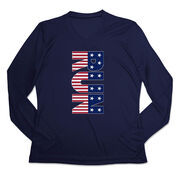 Women's Long Sleeve Tech Tee - Patriotic Run