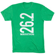 Running Short Sleeve T-Shirt - 26.2 Marathon Vertical 