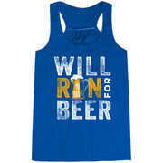 Flowy Racerback Tank Top - Will Run For Beer