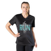 Women's Short Sleeve Tech Tee - She Believed She Could So She Did 13.1