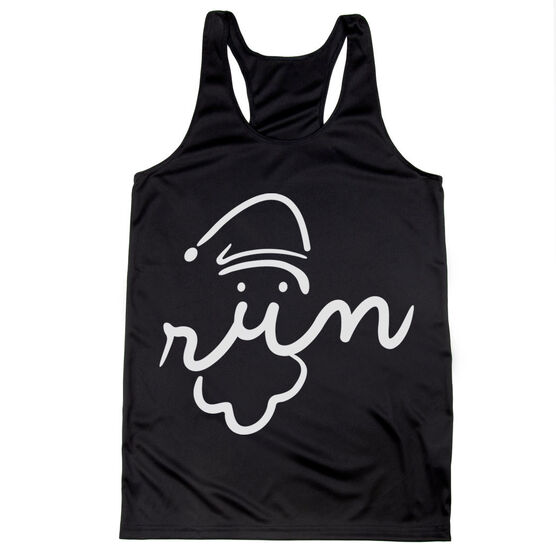Women's Racerback Performance Tank Top - Santa Run Face