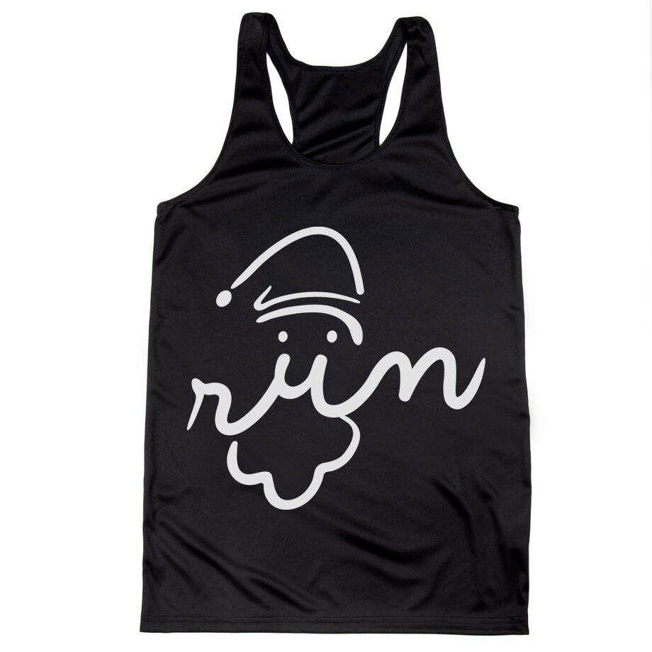 Women's Racerback Performance Tank Top - Santa Run Face