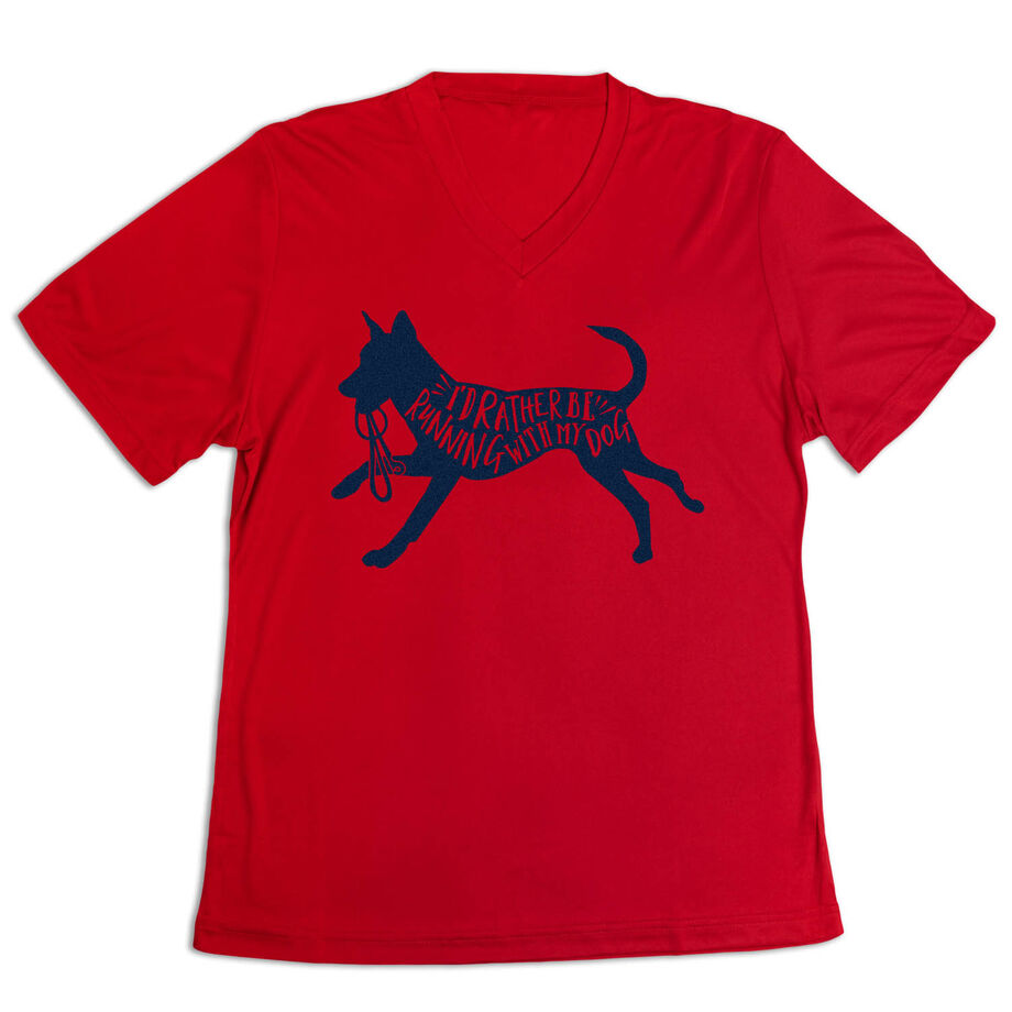 Women's Short Sleeve Tech Tee - I'd Rather Be Running with My Dog