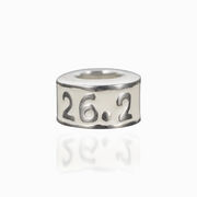Silver and Enamel Sterling Silver 26.2 Marathon Large Hole Bead