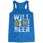 Flowy Racerback Tank Top - Will Run For Beer