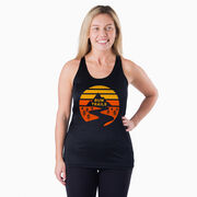 Women's Racerback Performance Tank Top - Run Trails Sunset