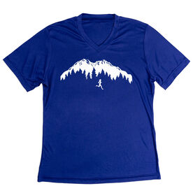 Women's Short Sleeve Tech Tee - Trail Runner in the Mountains