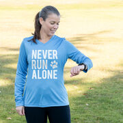Women's Long Sleeve Tech Tee - Never Run Alone (Bold)