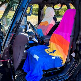 RunTechnology® Athletic Moisture-Wicking Towel Car Seat Cover - Happy Hour