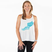 Flowy Racerback Tank Top - Winged Foot Inspirational Words