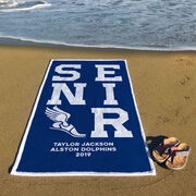 Track & Field Premium Beach Towel - Personalized Senior