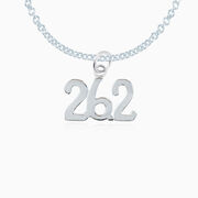 Sterling Silver 26.2 Marathon Necklace (Rounded)