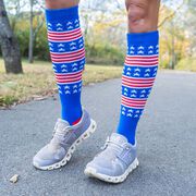 Woven Knee-High Socks - USA Stars & Stripes