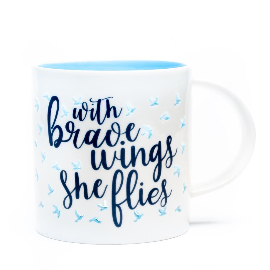 Soleil Home™ Porcelain Mug - With Brave Wings She Flies