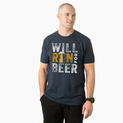 Running Short Sleeve T- Shirt - Will Run For Beer