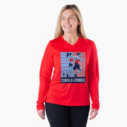 Women's Long Sleeve Tech Tee - Stars and Strides
