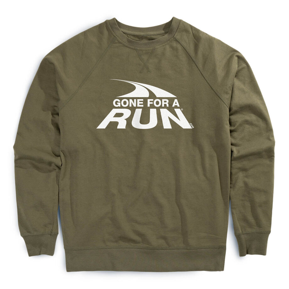 Running Raglan Crew Neck Pullover - Gone For a Run White Logo