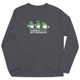 Men's Running Long Sleeve Performance Tee - Runnin' With My Gnomies&reg; - Lucky