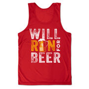 Men's Running Performance Tank Top - Will Run For Beer