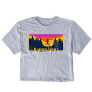 Running Short Sleeve Crop Tee - Happy Hour