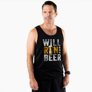 Men's Running Performance Tank Top - Will Run For Beer