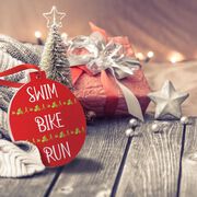 Triathlon Round Ceramic Ornament - Swim Bike Run