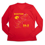 Women's Long Sleeve Tech Tee - Boston Route