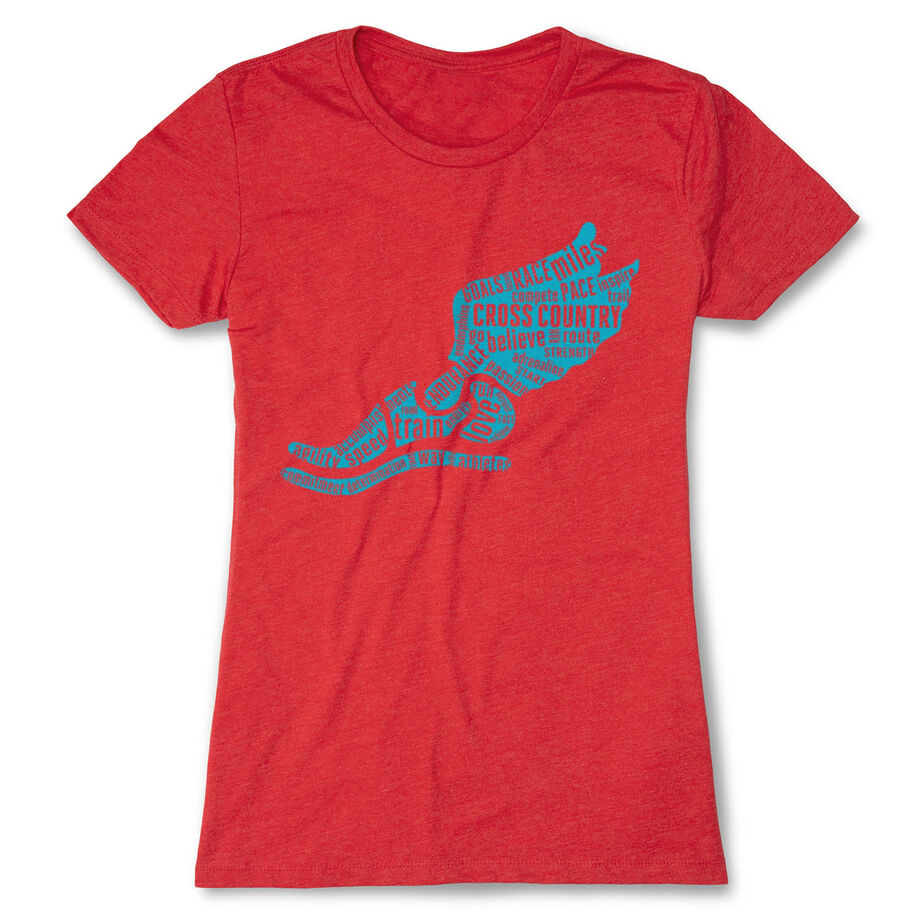 Cross Country Women's Everyday Tee Winged Foot Inspirational Words