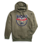 Statement Fleece Hoodie - We Run Free Because Of The Brave