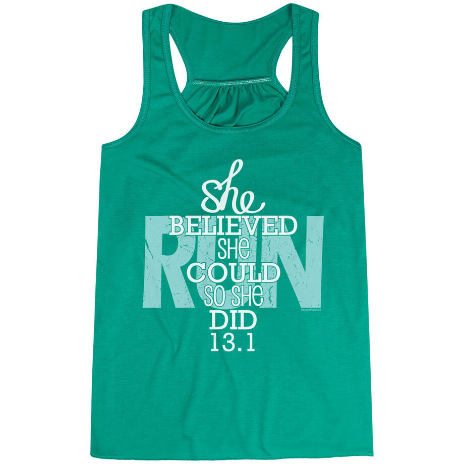Flowy Racerback Tank Top - She Believed She Could So She Did 13.1