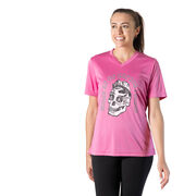 Women's Short Sleeve Tech Tee - Miles To Go Before I Sleep - Skull