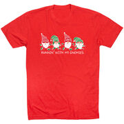 Running Short Sleeve T-Shirt - Runnin' With My Gnomies&reg; - Christmas