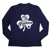 Women's Long Sleeve Tech Tee - Kiss A Lucky Runner