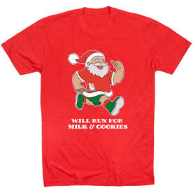 Running Short Sleeve T-Shirt - Will Run for Milk and Cookies