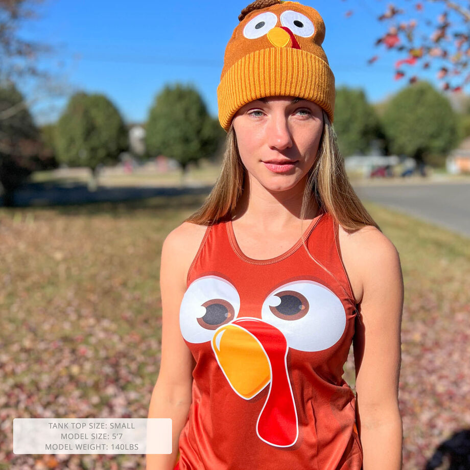 Thanksgiving Funny Turkey Face Headband Red Running Gift Tank Top