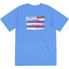 Men's Running Short Sleeve Performance Tee - Run For The Red White and Blue