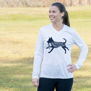 Women's Long Sleeve Tech Tee - I'd Rather Be Running with My Dog