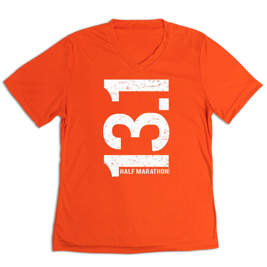 Women's Short Sleeve Tech Tee - 13.1 Half Marathon Vertical