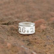 Silver and Enamel Sterling Silver 26.2 Marathon Large Hole Bead