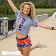 Running Short Sleeve Crop Tee - Patriotic Run