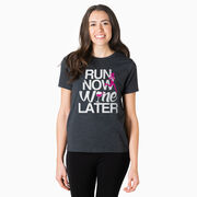 Running Short Sleeve T-Shirt - Run Now Wine Later (Bold)